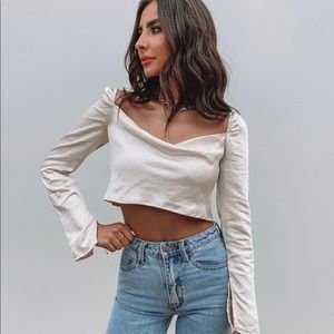 NWT Recycled Fibers Princess‎ Polly Love Song Champagne crop top